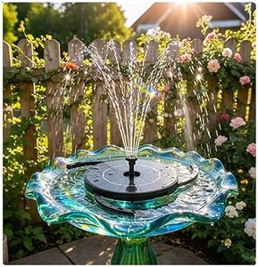 AISITIN 2.8W Solar Fountain Pump for Bird Bath Upgraded 2026, Floating Solar Powered Water Fountain Built-in 1000mAh Battery with 7 Nozzles & 3 Integrated Bracket for Bird Bath and Outdoor Garden
