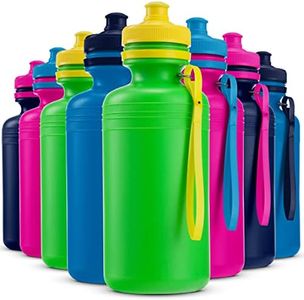 Bulk Kids Water Bottles For School - Pack Of 12 18 Oz 7.5 Inch Bpa-free Plastic Kids Water Bottle With Straw Pop-up Tops & Handles For Sports Teams Student Gifts Birthday Party Favors Loot Bag Fillers