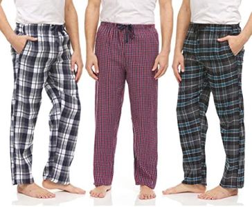 DARESAY 3 Pack: Plaid Pajama Pants for Men – Mens Flannel Pajama Pants - Mens PJ Pants with Pockets & Button Fly (Up to 3XL)
