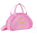 besbomig Girls Ballet Dance Bag, Ballerina Handbag Dancing Bag, Pink Tote Gymnastics Sports Duffel Bag, Fashion Crossbody Shoulder Bag with Ruffle Bowknot for Little Girls Kids