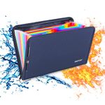 ENGPOW 13 Pocket Expanding File Folder,Fireproof Accordion File Folder Document Organizer with Zipper Closure,Portable Filing Organizer Safe with Colorful Tabs for A4/Letter Size Paper,Files(Blue)