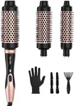 Terviiix 3 in 1 Thermal Brush Set Create Voluminous Hairstyle, One Temp 392℉ for Thin to Medium Hair, Ceramic Fast Heating Hot Brush, 3 Interchangeable Travel Curling Irons