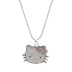 University Trendz Silver-Plated Kitty Cat Pendant Chain Necklace For Women & Girlsfor Women & Girls