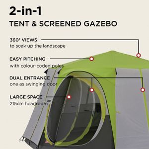 Coleman Octagon 6-8 Person Dome Tent – Waterproof Family Camping Shelter