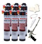 Vega Foam Fire Block Spray Foam Insulation Kit. Closed Cell Foam Thermal and Sound Insulation. (6 Cans + Gun)