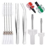 Erthree 10Pcs Sewing Machine Cleaning Kit Includes Tweezers Double Headed Lint Brush Screwdriver for Repair Machine Sewing Tools(White)