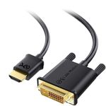 Cable Matters CL3 in-Wall Rated Full HD HDMI to DVI Cable 6 ft (DVI to HDMI Cable, Bi-Directional HDMI to DVI-D Dual Link Cord)