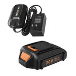 Cell9102 Replacement 20V Battery and Charger Starter Kit, WA3520 Lithium Battery and Charger WA3742 with 20-Volt Cordless Power Tools