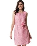 My Swag Women's Crepe Midi Sheath Dress (DRS-137_Pink 1