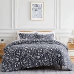 Southshore Fine Living, Inc. 3-Piece Comforter California King Size, Down Alternative All-Season Comforter with Matching Shams, Soft Floral Bedspread for California or King Bed, Secret Meadow Blue