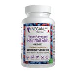 VEGANLY Vitamins - Vegan Advanced Hair Nail Skin One-Daily, 90 Veggie Capsules - Enriched Antioxidant Supplement - Improve Hair, Improve Skin Health and Nail Health - Plant Based with Biotin & Natural Superfood (NPN80085546)