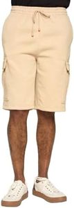 G-Style USA Men's Solid Fleece Heavyweight Cargo Shorts FS76 - Khaki - 5X-Large