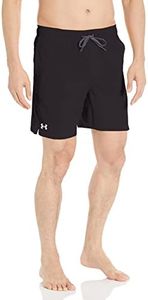Under Armour Men's Standard Compression Lined Volley, Swim Trunks, Shorts with Drawstring Closure & Elastic Waistband, Black - Solid, Small