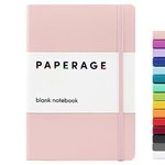 Paperage Journal Blank Page Notebook, Hard Cover, Medium 5.7 x 8 inches, 100 GSM Thick Paper (Blush, Plain)