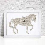 Personalised Horse Word Art Print - A5, A4 Prints & Framed