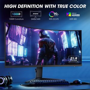 KOORUI 34" Curved Gaming Monitor – UltraWide LED Display