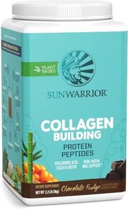 Sunwarrior Vegan Collagen Protein Powder Plant-based | Hyaluronic Acid Minerals Biotin Soy Free Dairy Free Gluten Free NON-GMO | Chocolate 40 Servings | Collagen Building Peptides