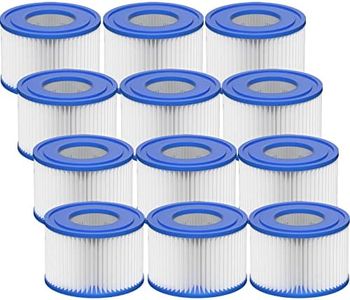 Vickmons Type VI Hot Tub Filter Cartridge Compatible with Lay-Z-Spa, Coleman SaluSpa 90352E, 58323E, 58323 Swimming Pool Pump (12 Pack)