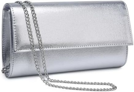 Dasein Women's Evening Bag Glitter Clutch Wedding Bridal Purse Sparkle Cocktail Party Prom Handbag (PU Silver)
