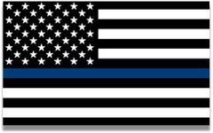 Magnet Me Up Thin Blue Line American Flag Car Magnet Decal, for Car Truck SUV, in Support of Police and Law Enforcement Officers