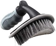 Auto Hub Detailing Car Wash Brush, Ergonomic Grip with Curved Head for Tires and Wheels, Tire Brush for Car, Truck, SUV & Motorcycle Tire Shine