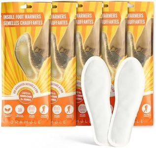 Bramble Insole Foot Warmers - Natural, Odorless, Air-Activated Warmers - Up to 10 Hours of Heat - 5 Pair (10 Warmers)