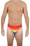 UZZI Men's Pride Rainbow Lycra Swim Wear (Large)