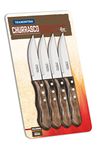 Tramontina 5” Jumbo Steak Knives, Sharp Knife with Wooden Handle, ‎Camping, Kitchen, Rustic, Dishwasher Safe (4-Piece) (Package may vary)