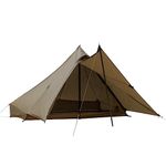 OneTigris Tetra Ultralight Tent Tipi 1-2 Person, Trekking Pole Tent, Waterproof 3 Season, Ideal for Camping Hiking Backpacking Bushcraft (160cm Version-Coyote Brown)