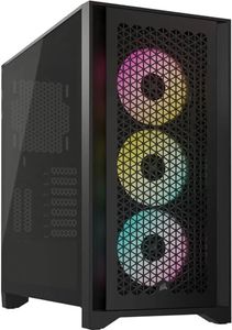 Corsair iCUE 4000D RGB Mid-Tower Case - 3X AF120 RGB Elite Fans - Lighting Node PRO Controller - High-Airflow Design - RapidRoute Cable Management System - Black