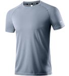 Boyzn Men's Pack of 1 Workout Running Shirts, Dry Fit Moisture Wicking T-Shirts, Sports Gym Athletic Short Sleeve Shirts Grey 2XL