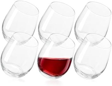 6-Pcs Set, 15 Ounces - Classic Handleless Glass. Lead Free Wine Glasses, Ideal Choice for Wine, Kitchen Glassware (6PCS)
