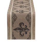 DII Tabletop Kitchen Collection, Cotton, Fleur De Lis Stripe, Reversible Table Runner, 14x72