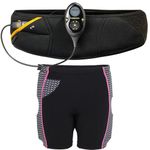 Slendertone Pack Abs7 Belt with Bottom Toning Shorts, Black, 69-119cm, 34-40, 9200-2005, Abs7 Toning Belt and Toning Shorts Pack