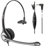 2.5mm Phone Headset with Noise Canceling Mic & Mute Switch, Call Center Telephone Headset for Cordless Landline Phones, Compatible with Panasonic, VTech, AT&T, Grandstream