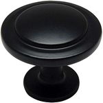 Cosmas 5560FB Flat Black Cabinet Hardware Round Knob - 1-1/4 Diameter - 10 Pack