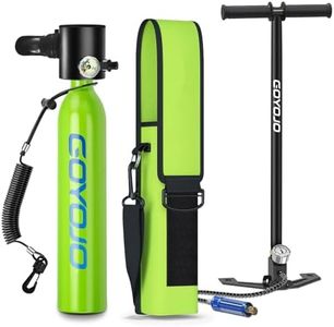 GOYOJO 0.5L Portable Mini Scuba Tank with Pump | 5-10 Mins Divng Lung Tank for Snorkeling, Freediving & Emergency Backup | DOT-Certified Air Cylinder
