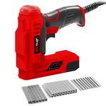 Werktough AC Electric Brad Nailer 2 in 1 Upholstery Staple Gun Good for Home Decoration,Leather and Carpentry 3000pcs Free Nails and Staples (T53:8mm,10mm,14mm Each 1000pcs, T47:14mmx500pcs)-RED