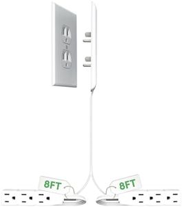 Sleek Socket Original & Patented Ultra-Thin Outlet Concealer with Cord Concealer Kit, Flat Extension Cord with Multi Outlets Power Strip, Ideal for Home Improvement, Hide Bulky and Messy Cords