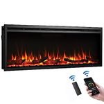 FLAMME 50"/127cm Castello Slim Frame Recessed Media Wall Inset Electric Fireplace with Multi Flame Colours 750W/1500W