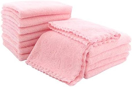 Spotted Play 12 Pack Baby Washcloths - Extra Absorbent and Soft Wash Clothes for Newborns, Infants and Toddlers - Suitable for Baby Skin and New Born - Microfiber Coral Fleece 12x12 Inches, Pink
