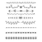 Flower Leaf Lace Clear Stamps for Card Making and Photo Album Decorations, Writing Line Silicone Stamps Floral Lines Transparent Rubber Stamps Seal for DIY Scrapbooking Supplies