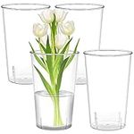 Suwimut 4 Pack Flower Acrylic Vases Cylinders, 6 x 9.5 Inch Clear Plastic Cylindrical Flower Vases Decorative Centerpiece for Home or Wedding, Non Breakable Plastic, Shatter-Proof