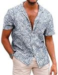 COOFANDY Men Linen Aloha Shirts But