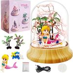 Gifts for Girls, Make Your Own Mermaid Night Light, Christmas Birthday Gifts Girls Toys for Kids Ages 4 5 6 7 8, Craft Terrarium Kit Nightlight Project, Stem Toys Arts & Crafts for Girls Age 5-8 9-12