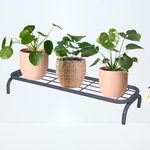 D&V ENGINEERING - Creative in innovation Floor Mount Metal Indoor/Bracket Shelf/Outdoor Planter Rack/Pot Stand/Plant Stand For Balcony, 26 Inches Wide - Grey