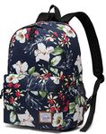 VASCHY Women Backpack, School Bags Water Resistant Casual Laptop 15 Inches for Girls Women School Leisure Travel Blue Flowers One Size, Blue Flowers, Taille unique