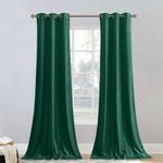 StangH 84 inch Length Velvet Curtains 2 Panels Set, Soft Emerald Green Light Blocking Drapes Thermal Insulated for Living Room Grommet Decorative Backdrops for Holiday Party, W42 x L84