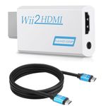 Wii to HDMI Converter Real 720P/1080P HD Output Video Audio Converter Adapter with High Speed HDMI Cable 1.5M Supports All Wii Display Modes