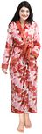 NY Threads Women Fleece Shawl Collar Bathrobe Plush Long Robe, Floral Fantasy, Medium